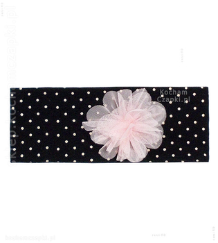 Bawełniana opaska na głowę, z kwiatkiem Tove rozm. 36-39 cm
