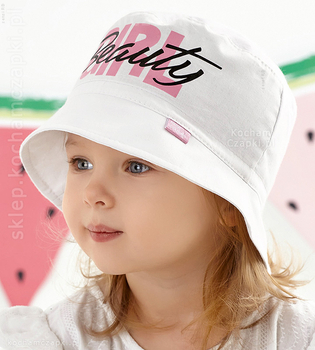 Biały kapelusz Magic Hat  napis zmienia kolor  Beauty Girl rozm.48-50 cm