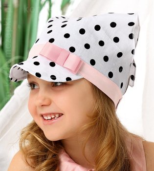 Chustka na głowę dla dziewczynki, z daszkiem, na gumce, Juvana, 51-53 cm