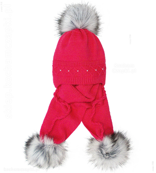 Czapka i szalik na zimę dla dziewczynki  Felicija rozm. 48-51 cm