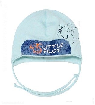Czapka pilotka z bawełny dla chłopca Little Pilot Little Pilot  rozm. 36-38 cm