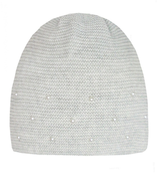 Elegancka czapka z perełkami, damska zimowa Casja  rozm. 55-57 cm