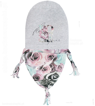Komplet czapka i apaszka dla dziewczynki, Charlotte na wiosnę / jesień, rozm. 48-50 cm