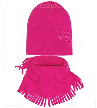 Komplet czapka i apaszka dla dziewczynki, Nanra na wiosnę / jesień, rozm. 52-54 cm