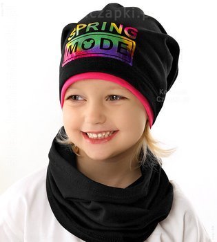 Komplet czapka i komin dla dziewczynki, Spring Mode, kolorowy hologram  rozm. 48-50 cm