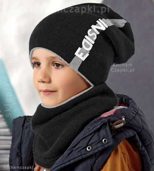 Sportowa czapka i komin, komplet jesienno-zimowy młodzieżowy, Inside rozm. 55-58 cm