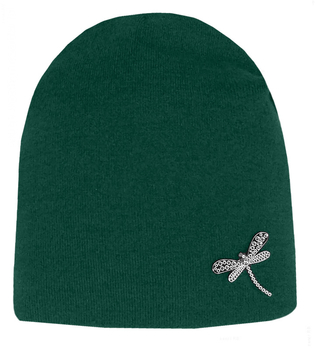 Zielona czapka dzianinowa damska jesienno-zimowa, Emilna, rozm. 54-56 cm