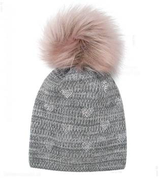 Zimowa czapka dla dziewczynki, Deepti, szara, 53-55cm