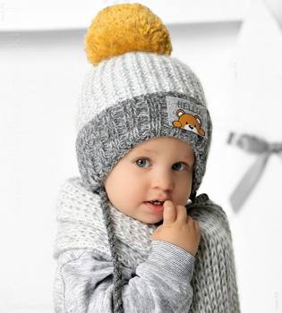 Zimowa czapka i szalik dla chłopca, Animesh rozm. 45-47 cm