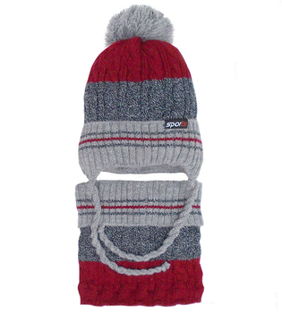 Zimowa czapka z polarem i komin dla chłopca, Nikodemus rozm. 50-54 cm